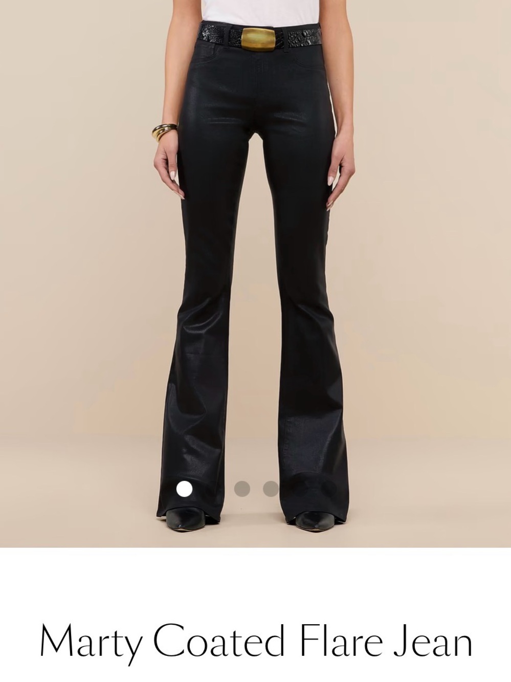 L'AGENCE Marty Coated Flare Jean - NOIR COATED